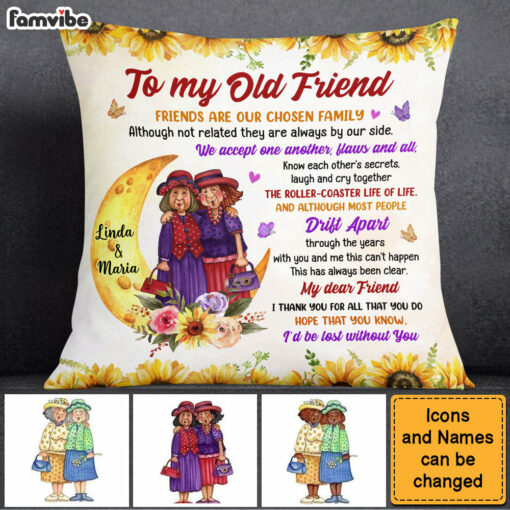 Personalized Gift To My Old Friend Sunflower Pillow