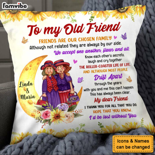 Personalized Gift To My Old Friend Sunflower Pillow