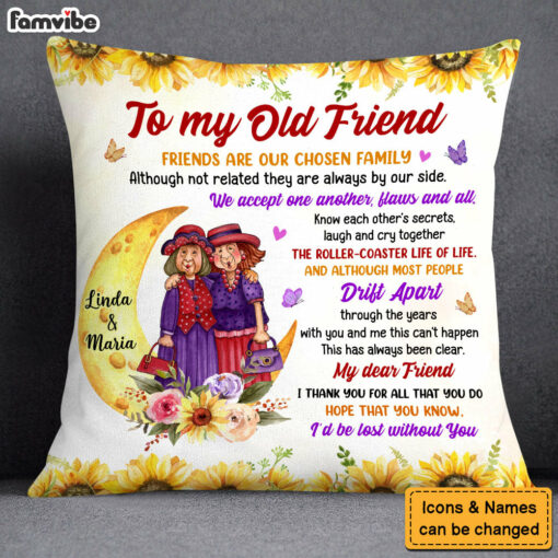 Personalized Gift To My Old Friend Sunflower Pillow