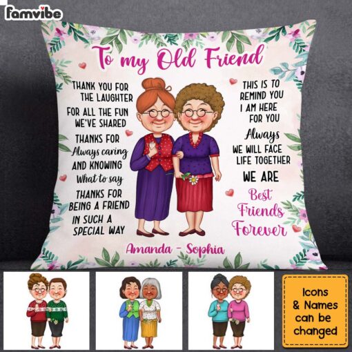 Personalized Gift To My Old Friends Pillow