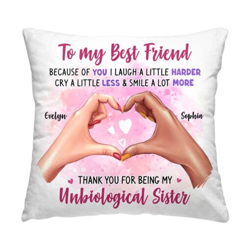 Personalized Gift To my Friend Heart Hands Pillow