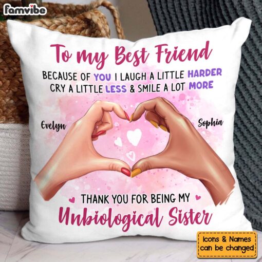 Personalized Gift To my Friend Heart Hands Pillow