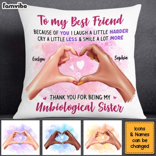 Personalized Gift To my Friend Heart Hands Pillow