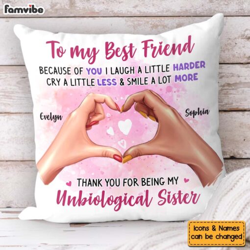 Personalized Gift To my Friend Heart Hands Pillow