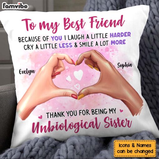 Personalized Gift To my Friend Heart Hands Pillow