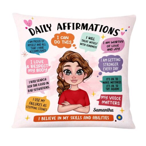 Personalized Gift for Daughter Daily Affirmations Pillow