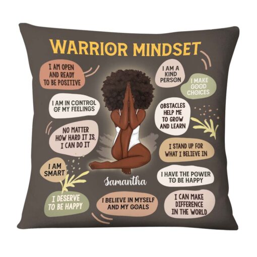 Personalized Gift for Daughter Warrior Mindset Pillow