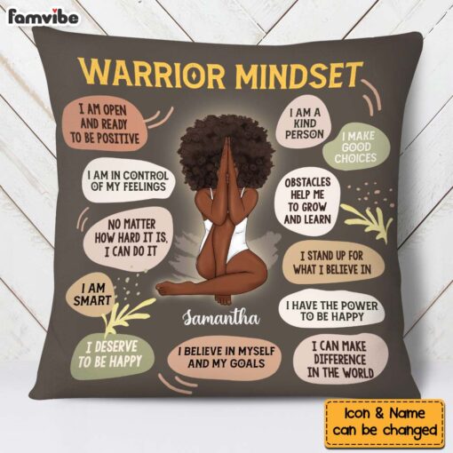 Personalized Gift for Daughter Warrior Mindset Pillow