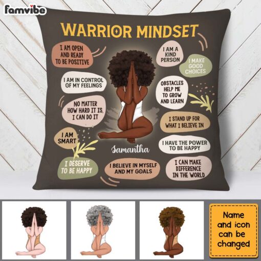 Personalized Gift for Daughter Warrior Mindset Pillow