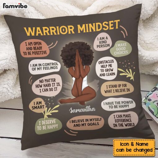 Personalized Gift for Daughter Warrior Mindset Pillow