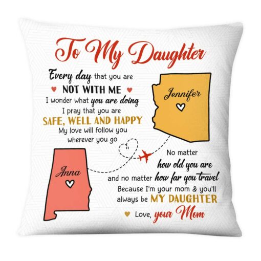 Personalized Gift for Daughter When You Are Not With Me Pillow