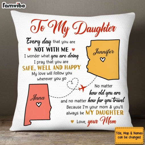 Personalized Gift for Daughter When You Are Not With Me Pillow