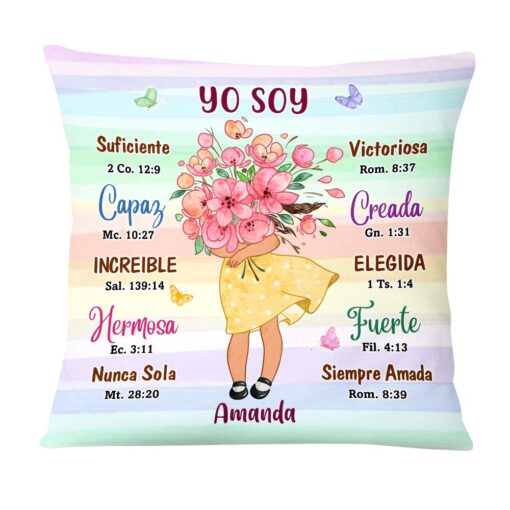 Personalized Gift for Granddaughter Daughter Yo Soy Inspiracion Spanish Bible Pillow