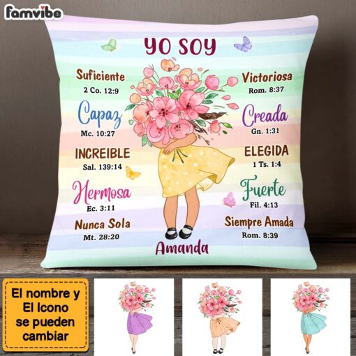 Personalized Gift for Granddaughter Daughter Yo Soy Inspiracion Spanish Bible Pillow