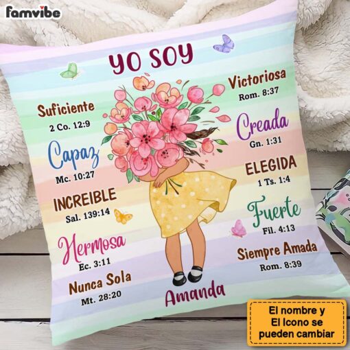 Personalized Gift for Granddaughter Daughter Yo Soy Inspiracion Spanish Bible Pillow