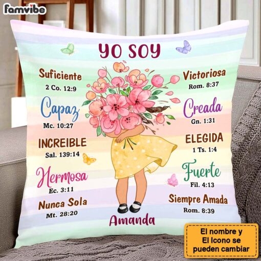 Personalized Gift for Granddaughter Daughter Yo Soy Inspiracion Spanish Bible Pillow