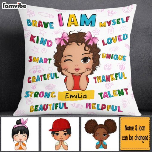 Personalized Gift for Granddaughter Doodle Art Pillow