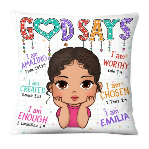 Personalized Gift for Granddaughter God say I Am Pillow