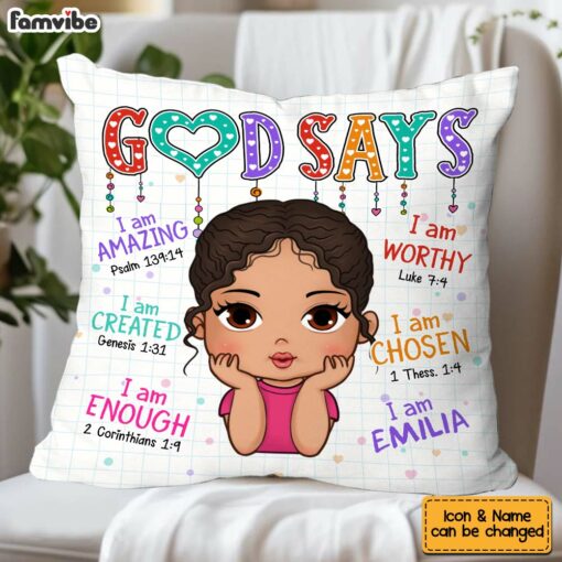 Personalized Gift for Granddaughter God say I Am Pillow