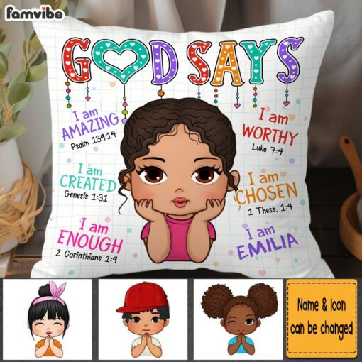 Personalized Gift for Granddaughter God say I Am Pillow