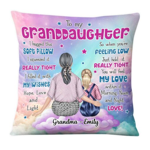 Personalized Gift for Granddaughter Hug this pillow Pillow