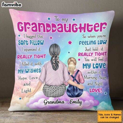 Personalized Gift for Granddaughter Hug this pillow Pillow