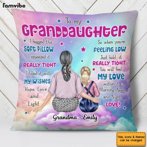 Personalized Gift for Granddaughter Hug this pillow Pillow