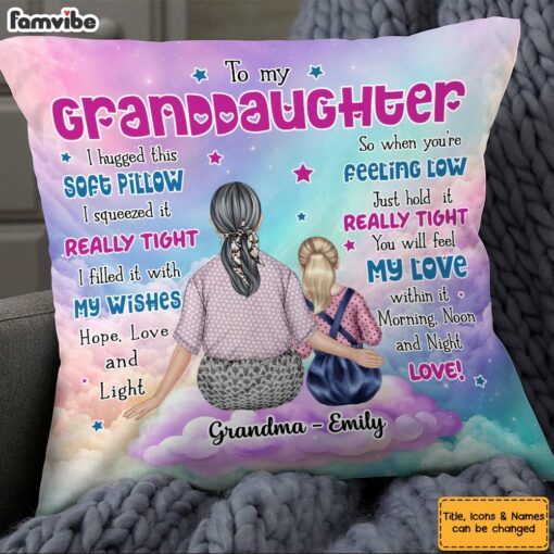 Personalized Gift for Granddaughter Hug this pillow Pillow