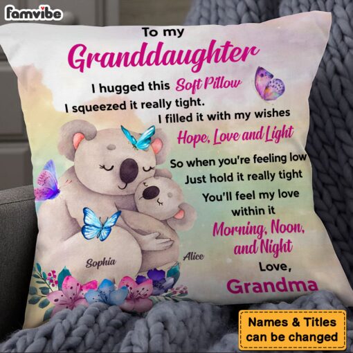 Personalized Gift for Granddaughter Koala Hug Pillow