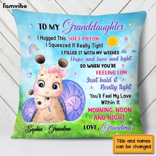 Personalized Gift for Granddaughter Little Cute Snail Pillow