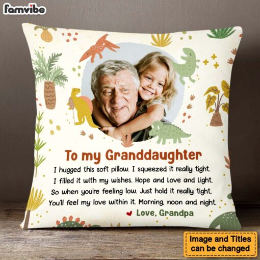 Personalized Gift for Grandkids Dinosaur Theme Pillow