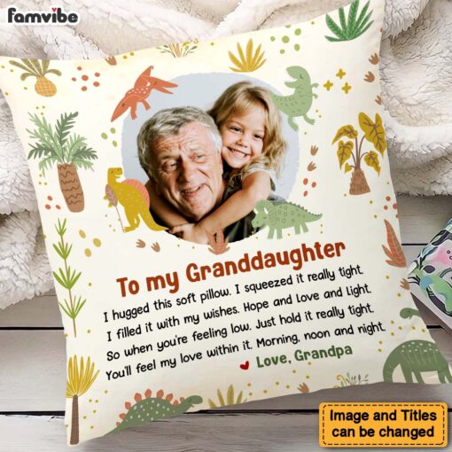 Personalized Gift for Grandkids Dinosaur Theme Pillow