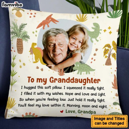 Personalized Gift for Grandkids Dinosaur Theme Pillow