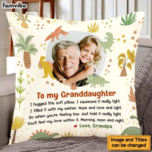 Personalized Gift for Grandkids Dinosaur Theme Pillow