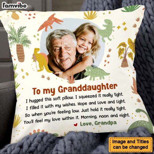 Personalized Gift for Grandkids Dinosaur Theme Pillow