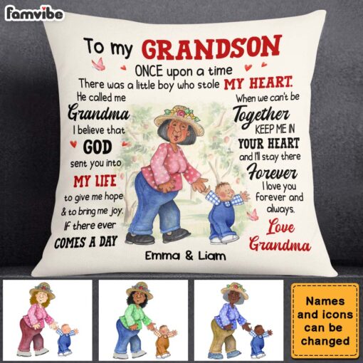 Personalized Gift for Grandson To My Grandson Little Boy Pillow