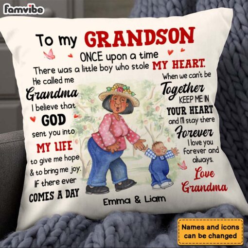 Personalized Gift for Grandson To My Grandson Little Boy Pillow