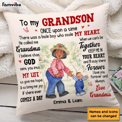 Personalized Gift for Grandson To My Grandson Little Boy Pillow