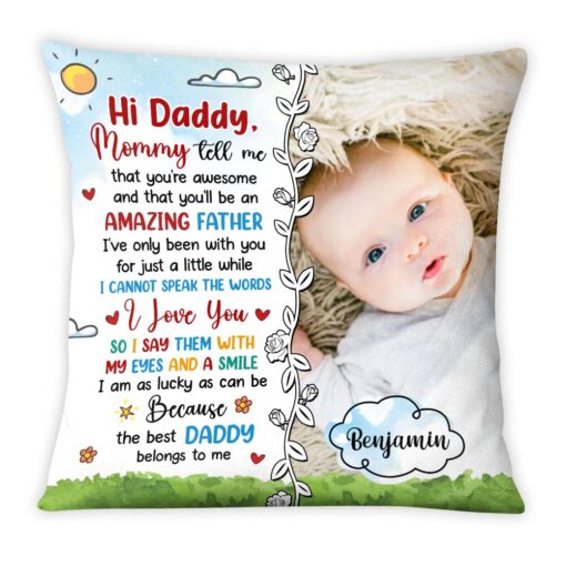 Personalized Gift for New Dad Pillow