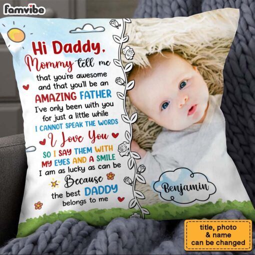 Personalized Gift for New Dad Pillow