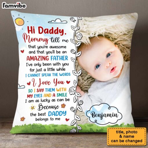 Personalized Gift for New Dad Pillow