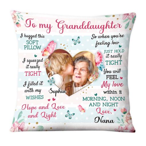 Personalized Gifts For Granddaughter Hug This Photo Pillow