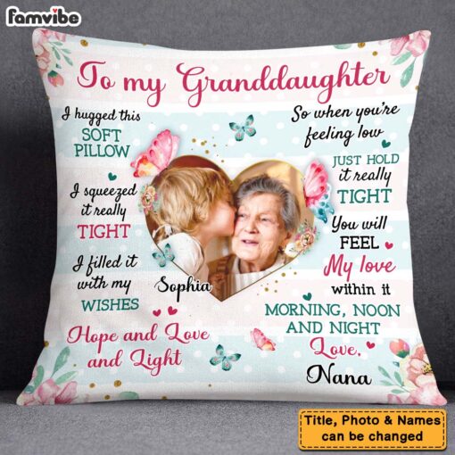 Personalized Gifts For Granddaughter Hug This Photo Pillow