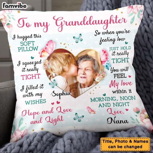 Personalized Gifts For Granddaughter Hug This Photo Pillow