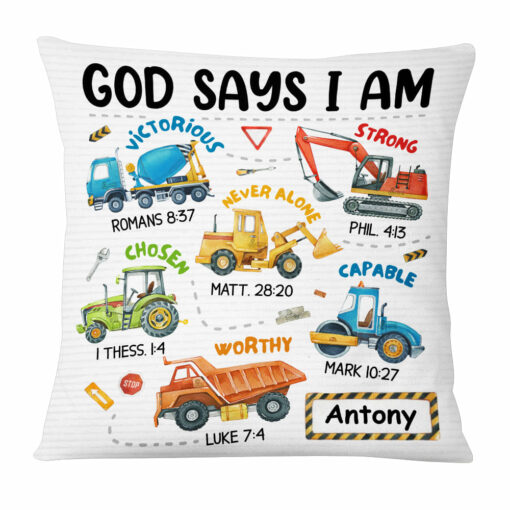 Personalized Gifts For Grandson Construction Machines I Am Pillow