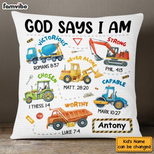 Personalized Gifts For Grandson Construction Machines I Am Pillow