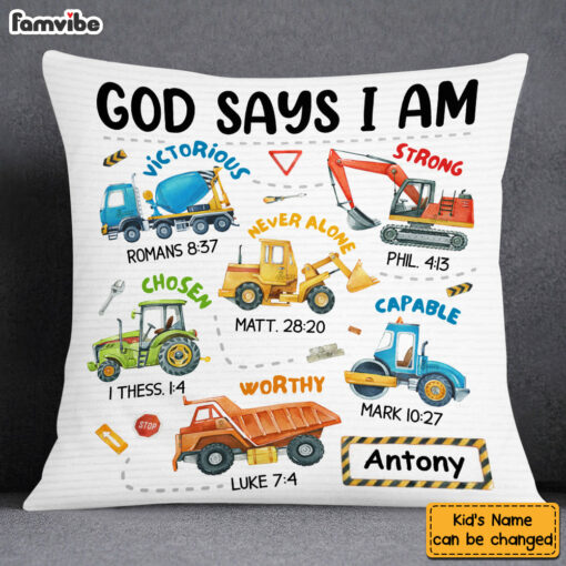 Personalized Gifts For Grandson Construction Machines I Am Pillow