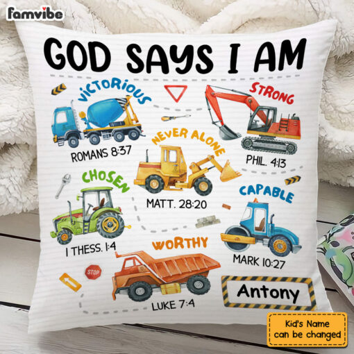 Personalized Gifts For Grandson Construction Machines I Am Pillow