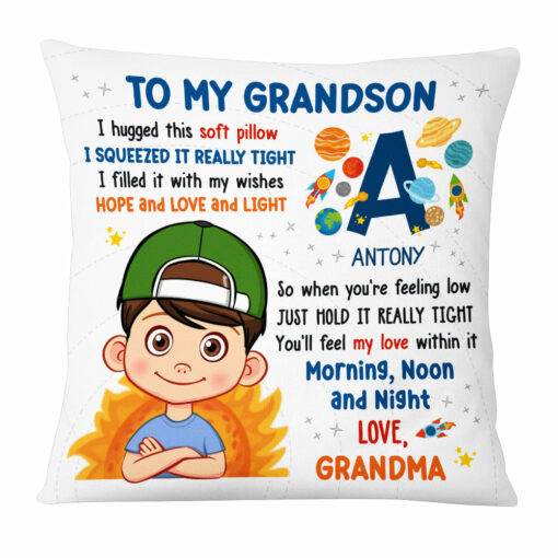 Personalized Gifts For Grandson Hug This Solar System Pillow