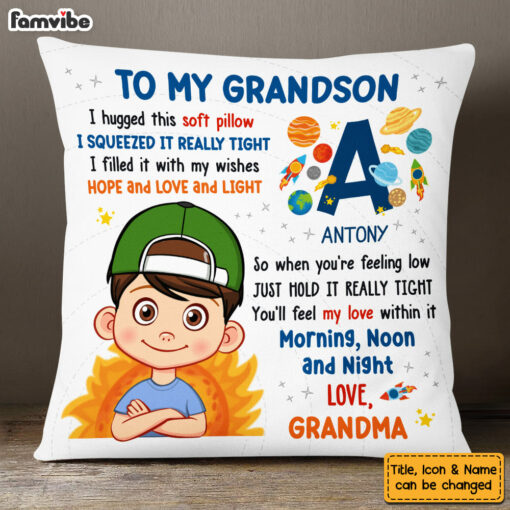 Personalized Gifts For Grandson Hug This Solar System Pillow